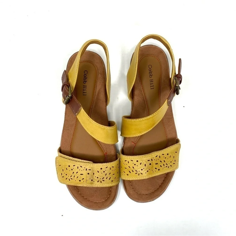 Cobb Hill Zion 2 Piece CJ0966 Yellow Leather Sandals